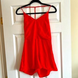 H&M Beautiful Orange Backless Romper With Floating-T Design Size 4